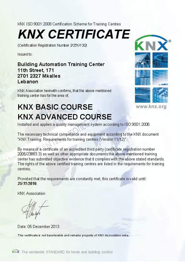 KNX ISO Certification